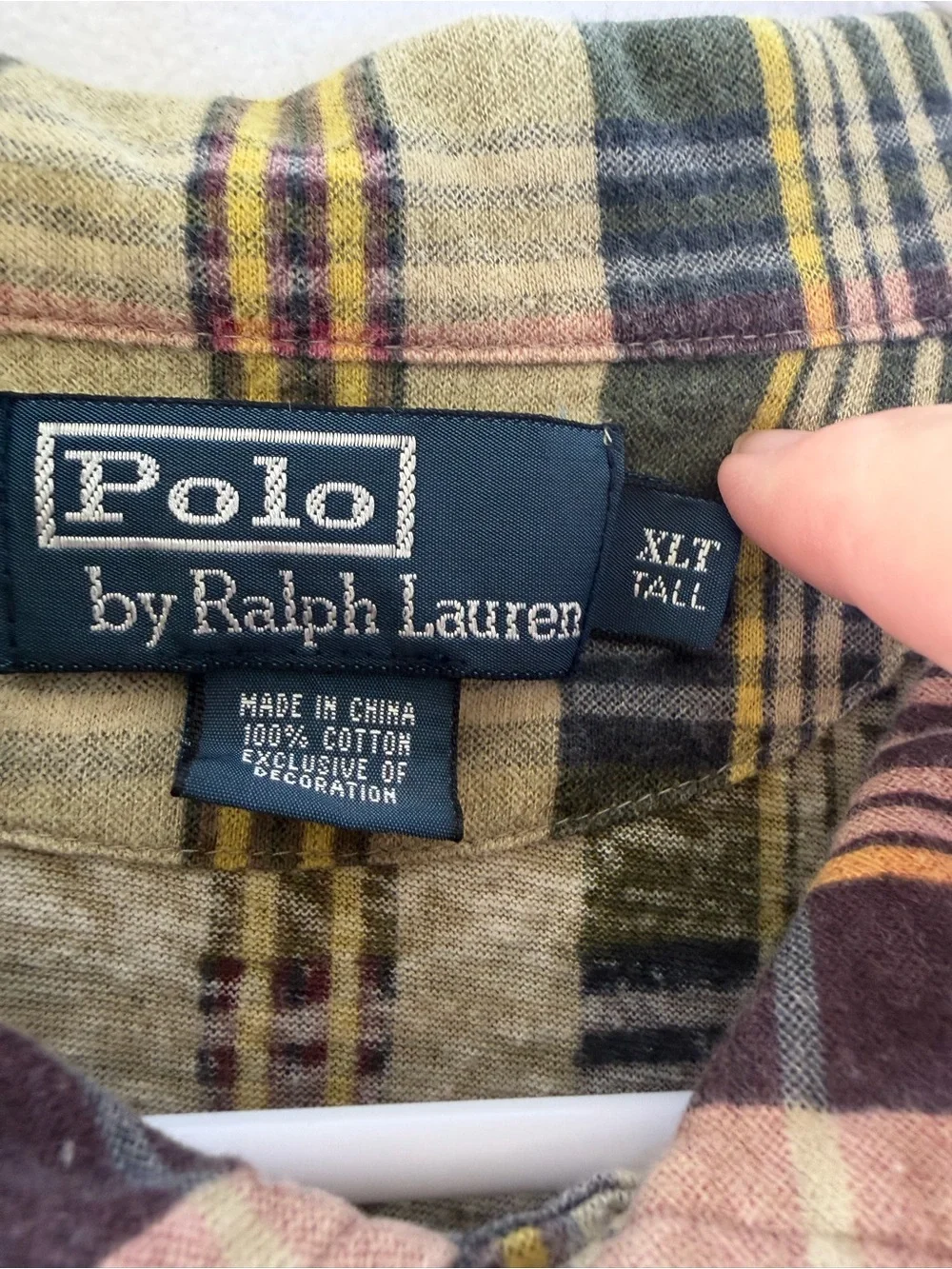 Polo Ralph Lauren Plaid Short Sleeve Shirt Men’s XLT Tall 100% Cotton